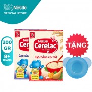 [Tặng chén ăn dặm]Combo 2 hộp Bột Ăn Dặm Nestlé Cerelac Gạo sữa và Gà hầm 200g/hộp